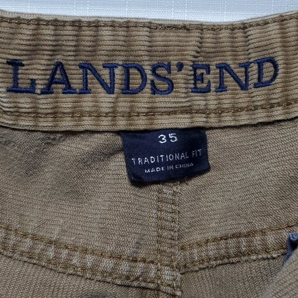 Lands' End Traditional Fit Tan Corduroy Pants - Picture 6 of 11
